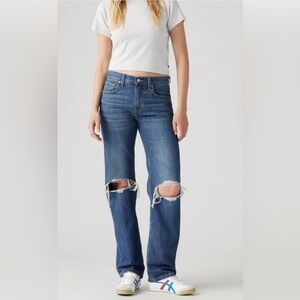Women’s Levi’s Low Pro Straight Distressed Jeans‎